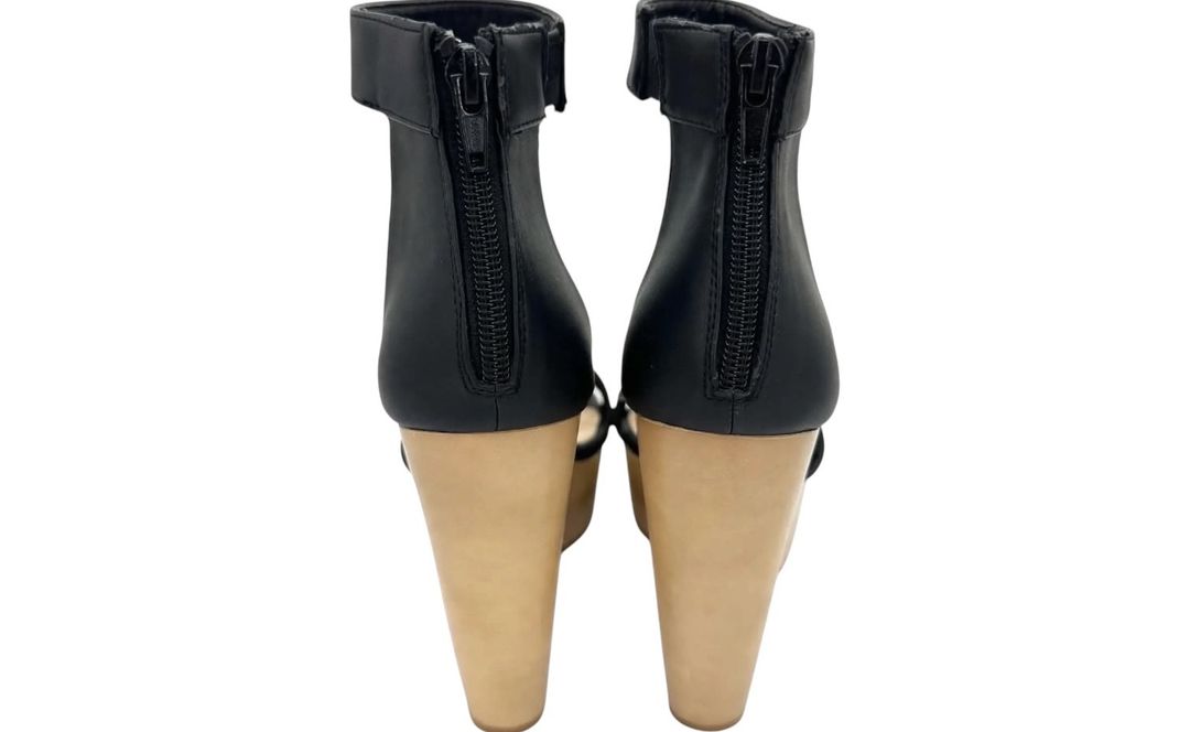Novo Black Nude Platform Wedge Heels – Size 8 🖤 Novo Two-Tone Platform Wedge Sandals 🖤 for rent on The Volte - main image