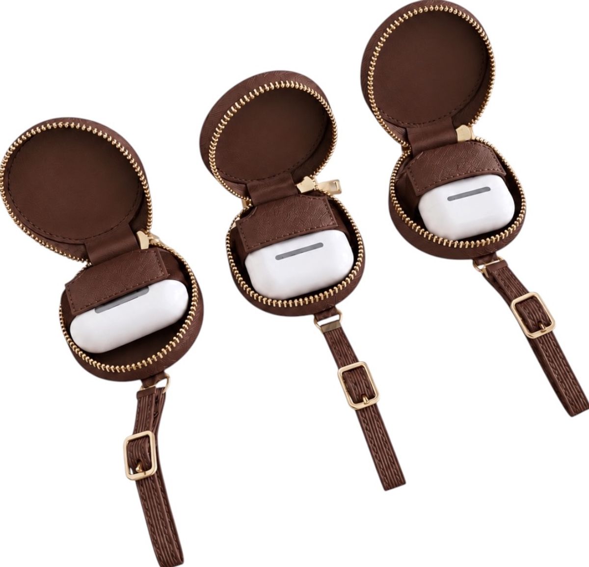Tiger Print Round AirPod / Earbud Case & Bag Charm 🐯 - Image 2