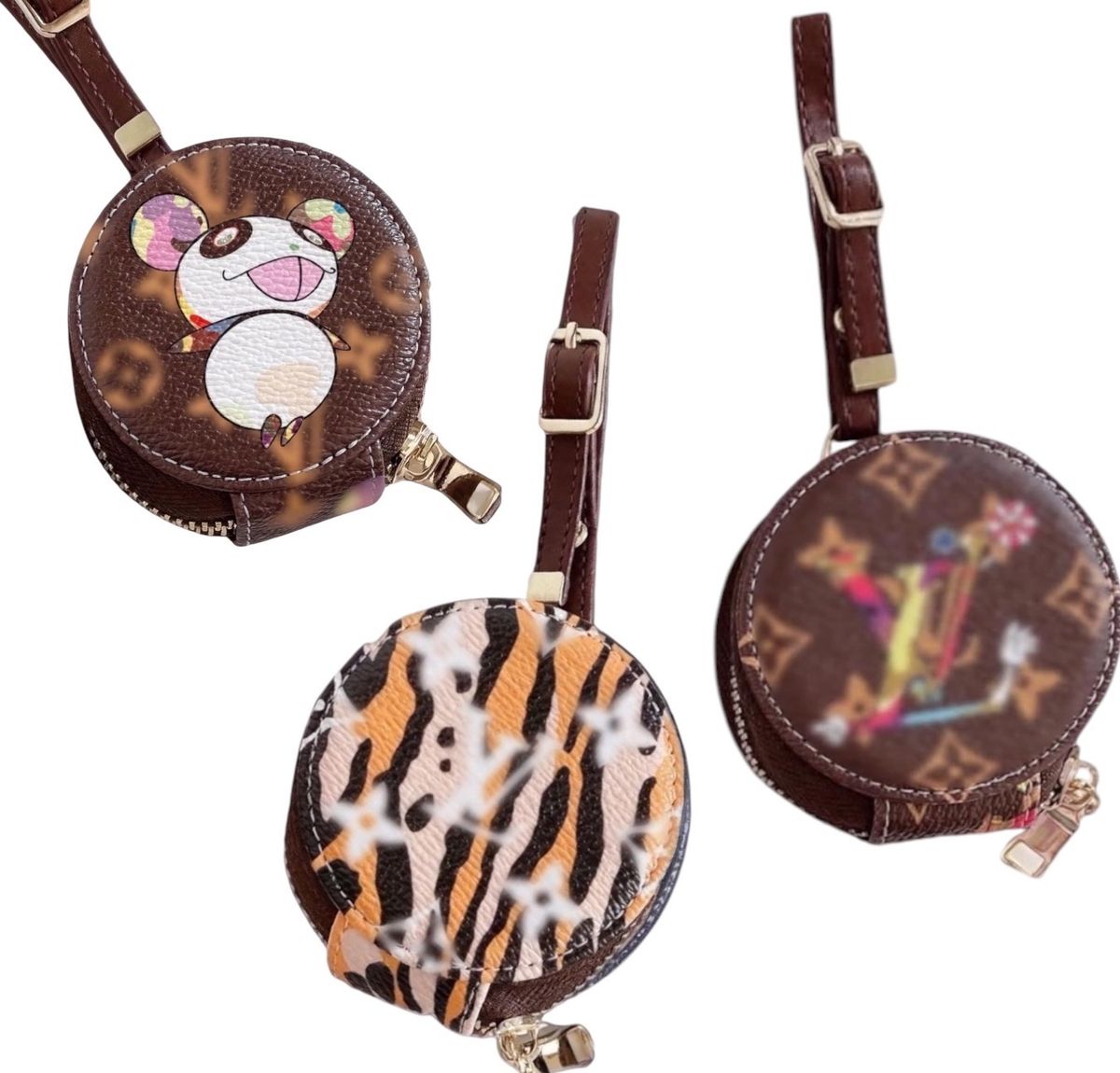 Round AirPod / Earbud Cases & Bag Charms 🐻🐯🌈 3 Designs - Image 1