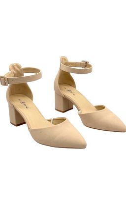 &me Nude Beige Pointed Toe Block Heels Size 8 for rent on The Volte - image 1