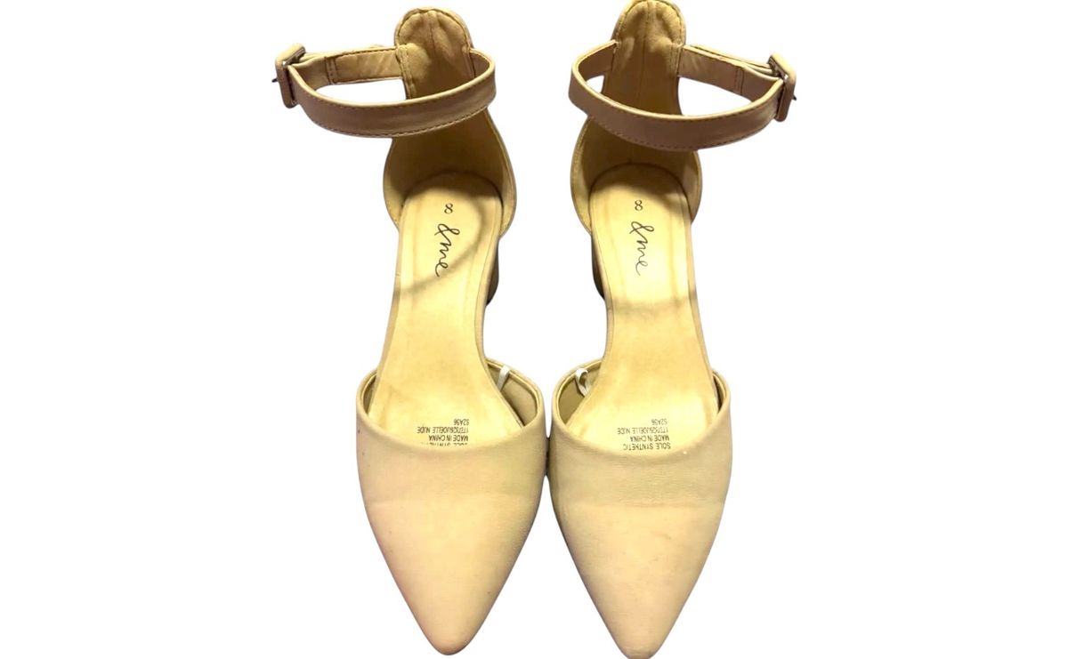 &me Nude Beige Pointed Toe Block Heels Size 8 - Image 2