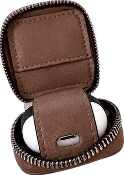Brown Embossed AirPod / Earbud Zip Case & Keyring Charm 🤎 for rent on The Volte - image 3