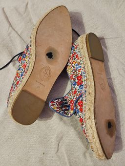 Sarah Flint Cotton Leather Espadrille Flats Size 5 for rent on The Volte - image 4