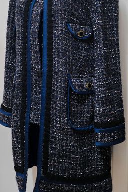 Tory Burch Blue Tweed Overcoat S/M for rent on The Volte - image 1