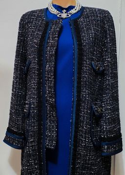 Tory Burch Blue Tweed Overcoat S/M for rent on The Volte - image 3