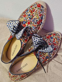 Sarah Flint Cotton Leather Espadrille Flats Size 5 for rent on The Volte - image 1