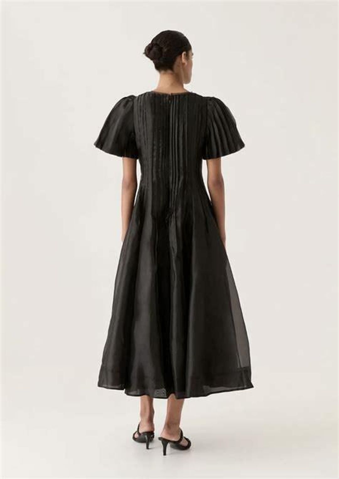 Aje Nova Pleat Dress Black Size 14 for rent on The Volte - main image