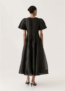Aje Nova Pleat Dress Black Size 14 for rent on The Volte - image 2