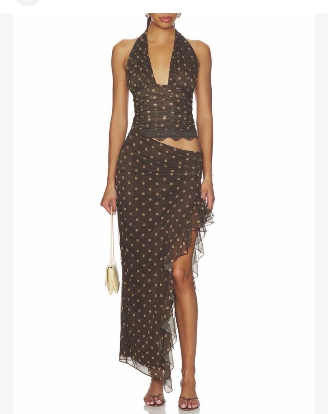Benni Penelope Maxi Wrap Dress Size 10 Espresso Spot for rent on The Volte - main image