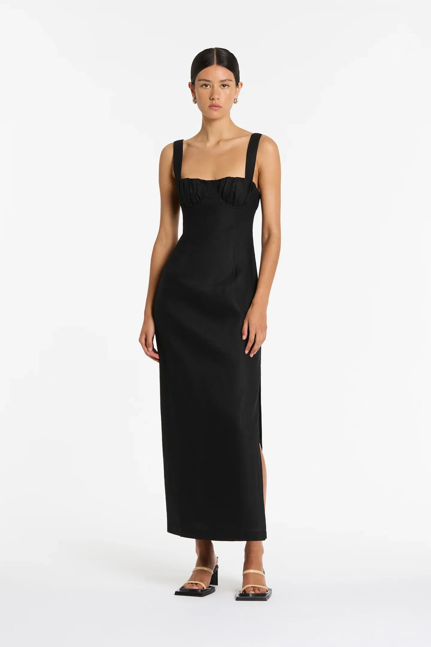 knee length dresses for ladies Sir Bettina Midi Dress in Black – Coco & Lola