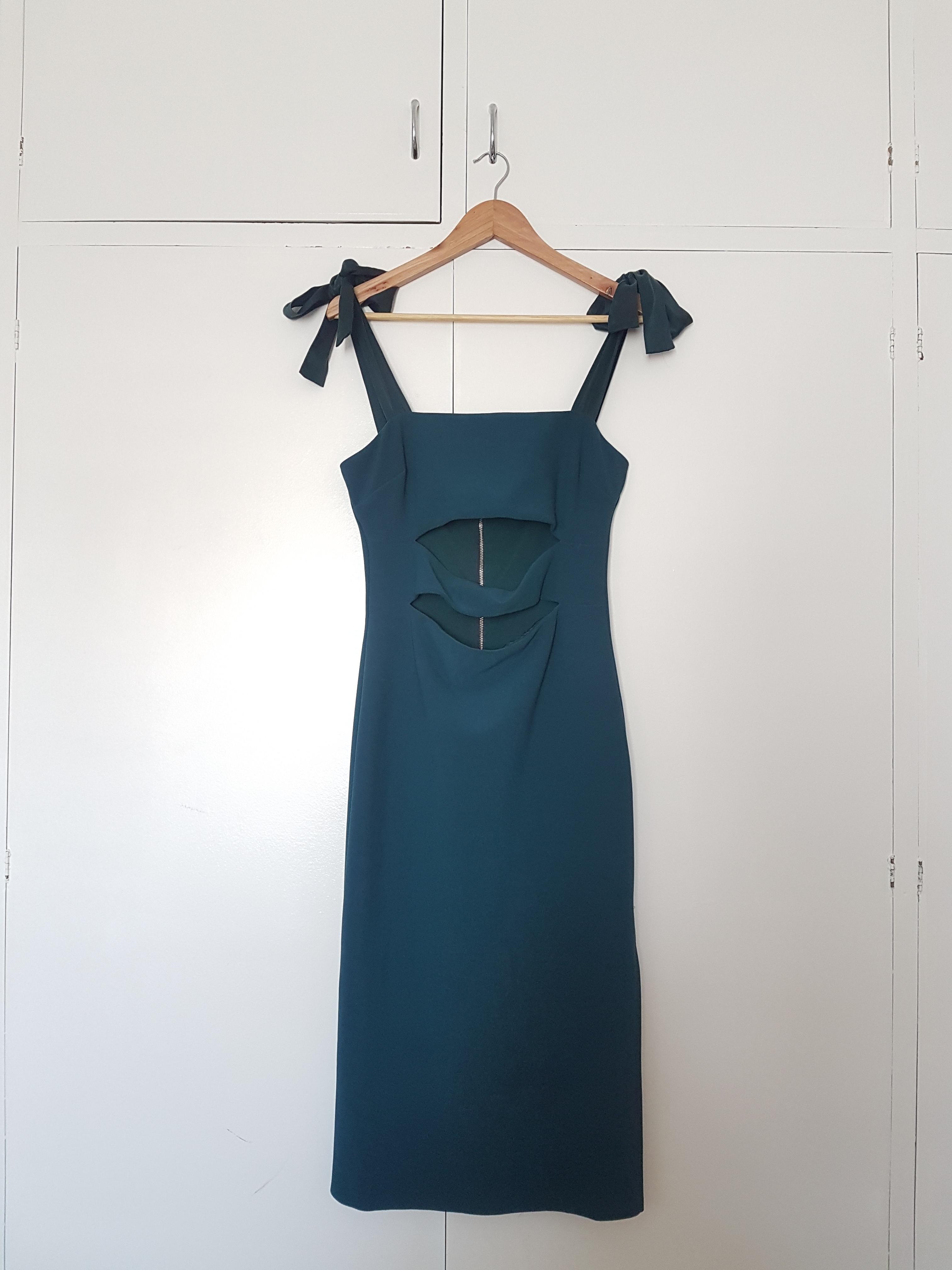 knee length dresses for ladies BEC + BRIDGE DELPHINE ASYM MIDI DRESS - CORNFLOWER main image 1