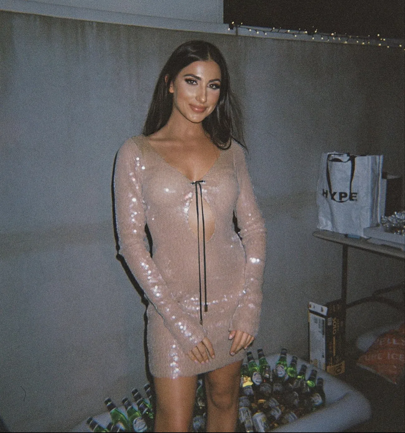 knee length dresses for ladies 16arlington Solaria Midi Dress in Sequin main image 0