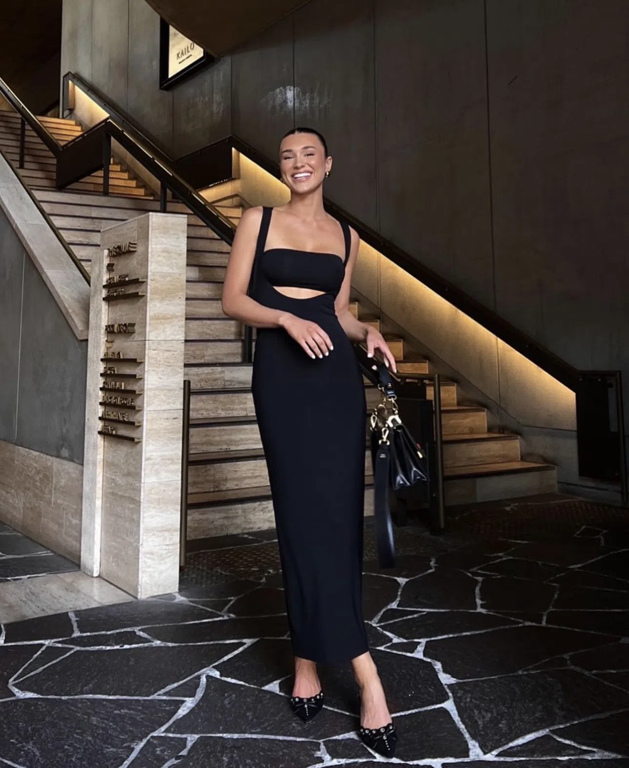 Kookai Black Maxi Skirt Melbourne KOOKAI Sz (6-8) Black Beige