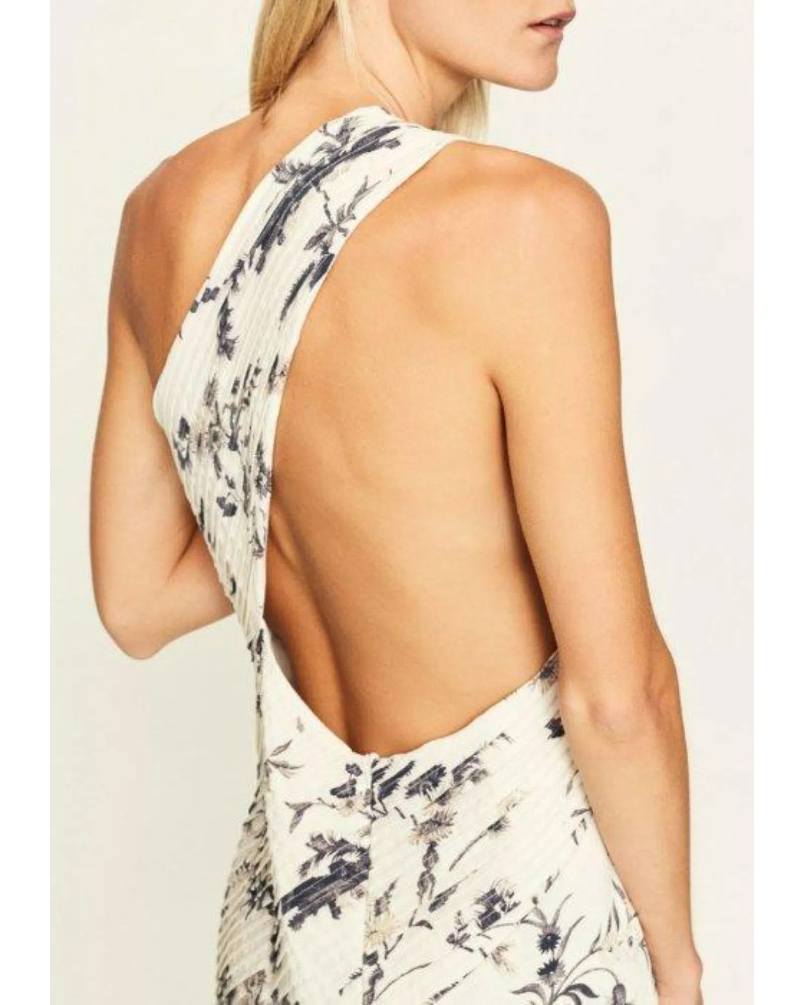 open lace back dress Solene One Shoulder Mini Dress in Purple Floral main image 1