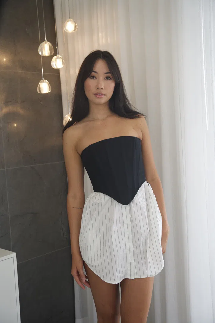 Dion Lee Internal Corset Mini Dress Black/White Size 6 | The Volte