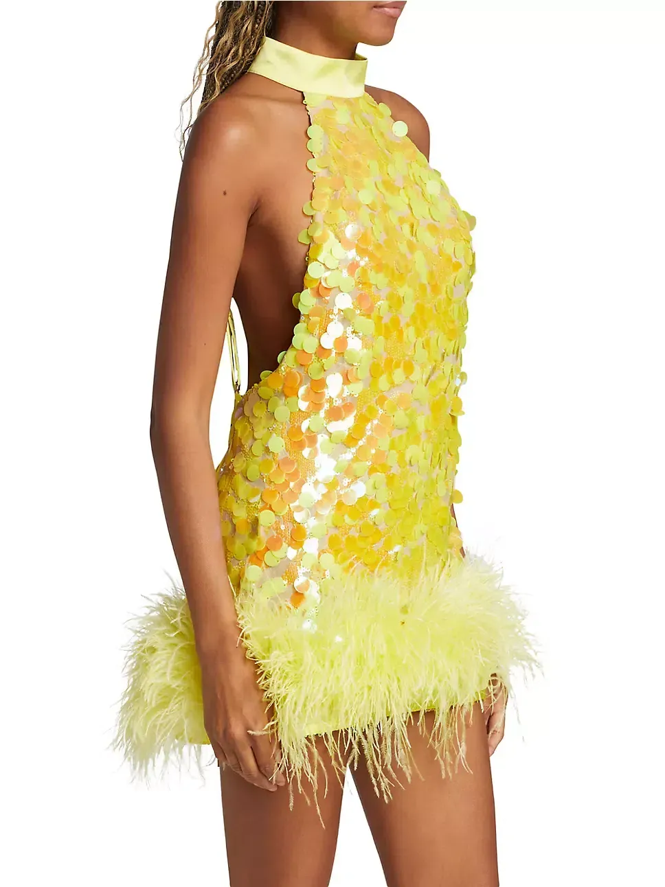 knee length dresses for ladies Strapless Ombre Feather Mini Dress – Catherine Regehr main image 0