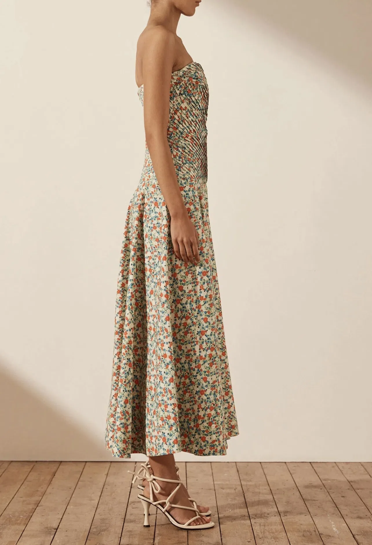 chinese dress ladies Shona Joy - Dewdrop Contrast Strapless Maxi Dress