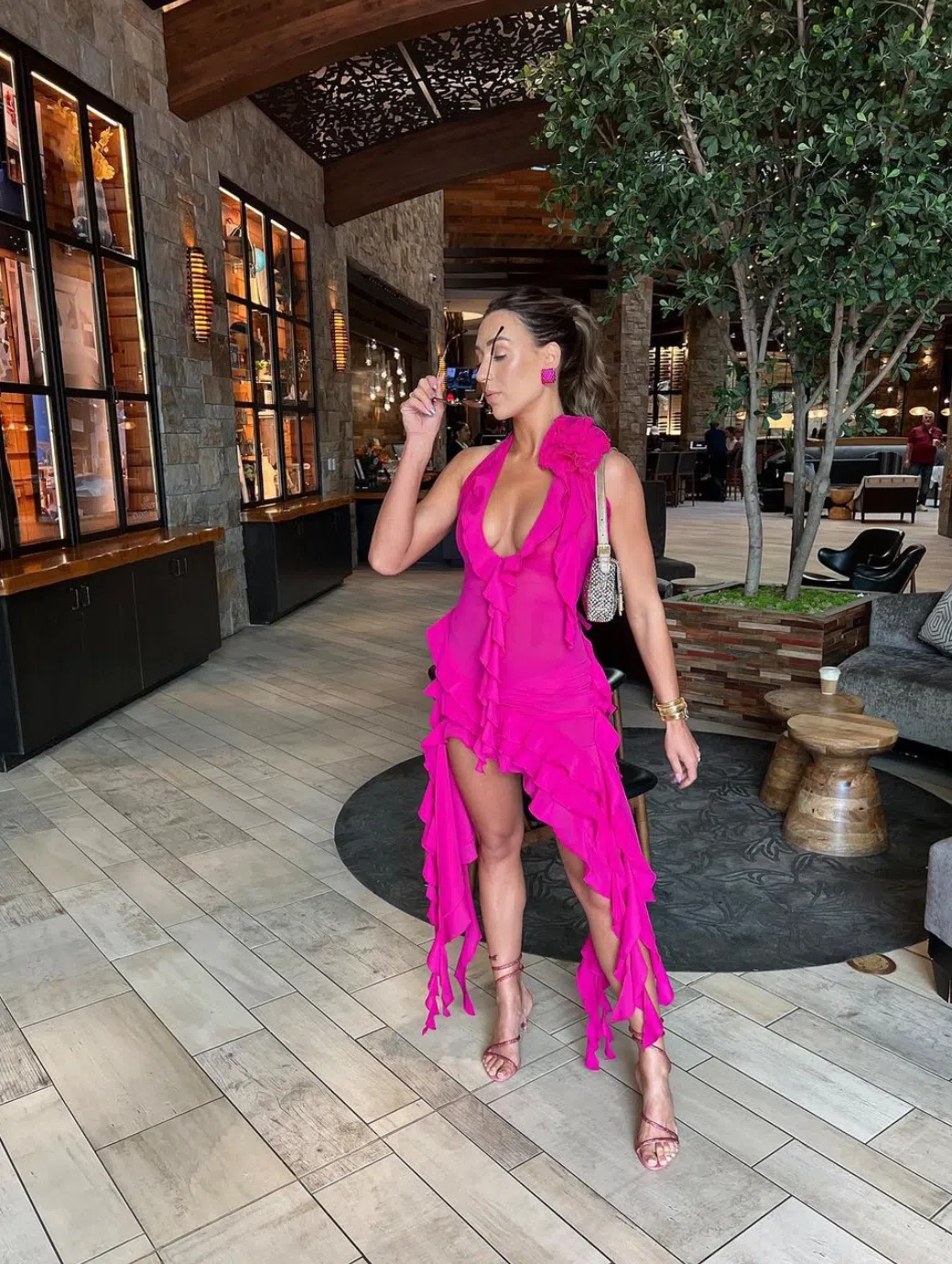 FANCI CLUB GARDEN OF EDEN DRESS PINK SIZE M / AU 10