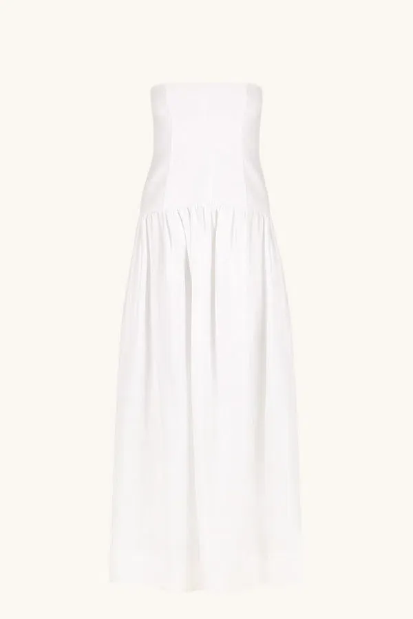 blanc linen strapless panelled maxi dress Shona Joy Blanc Linen Strapless Panelled Maxi Dress Ivory Size 8