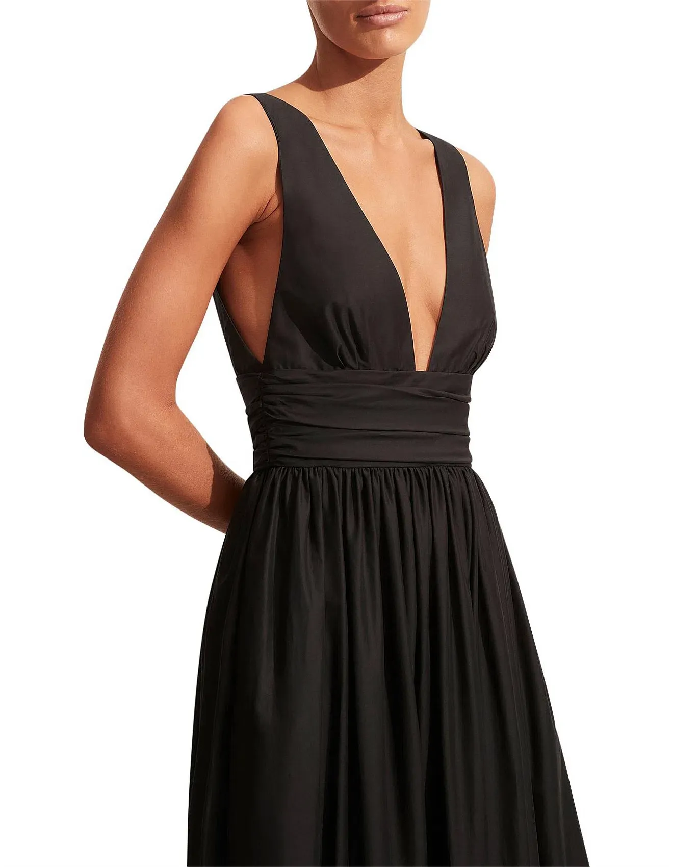 slim fit dress slacks Soraya Plunge Halter Neck Maxi Dress