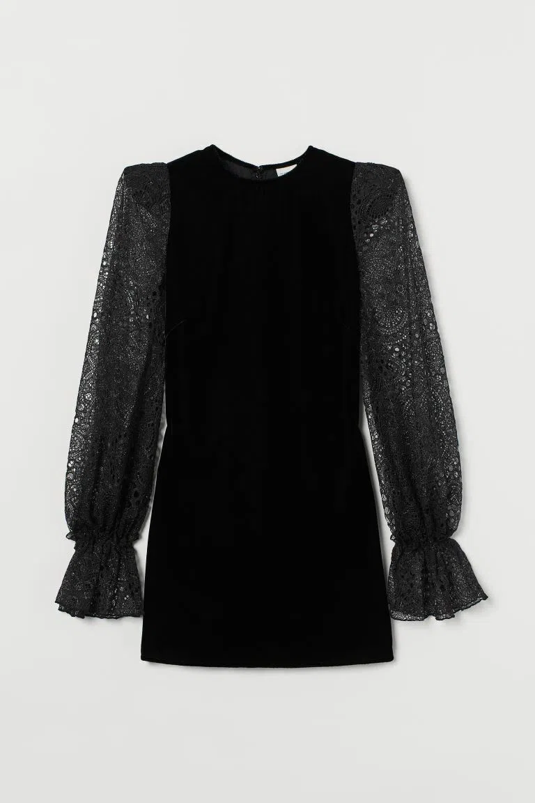The Vampire's Wife x H&M Velvet Lace Sleeve Dress Black Size 10 | The Volte The Vampire's Wife x H&M Velvet Lace Sleeve Dress Black Size 10 | The Volte
