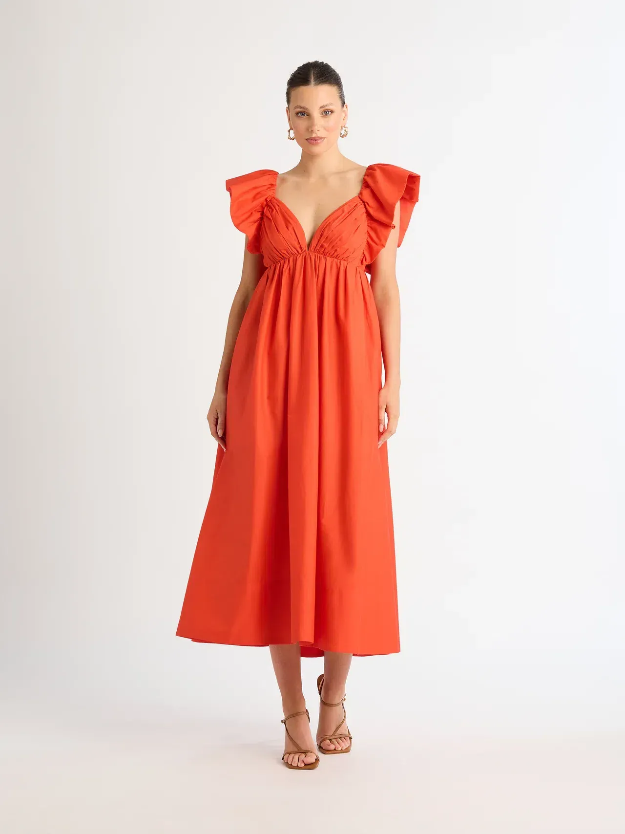 open lace back dress Sheike Piper Dress in Tangerine  WMIYHire