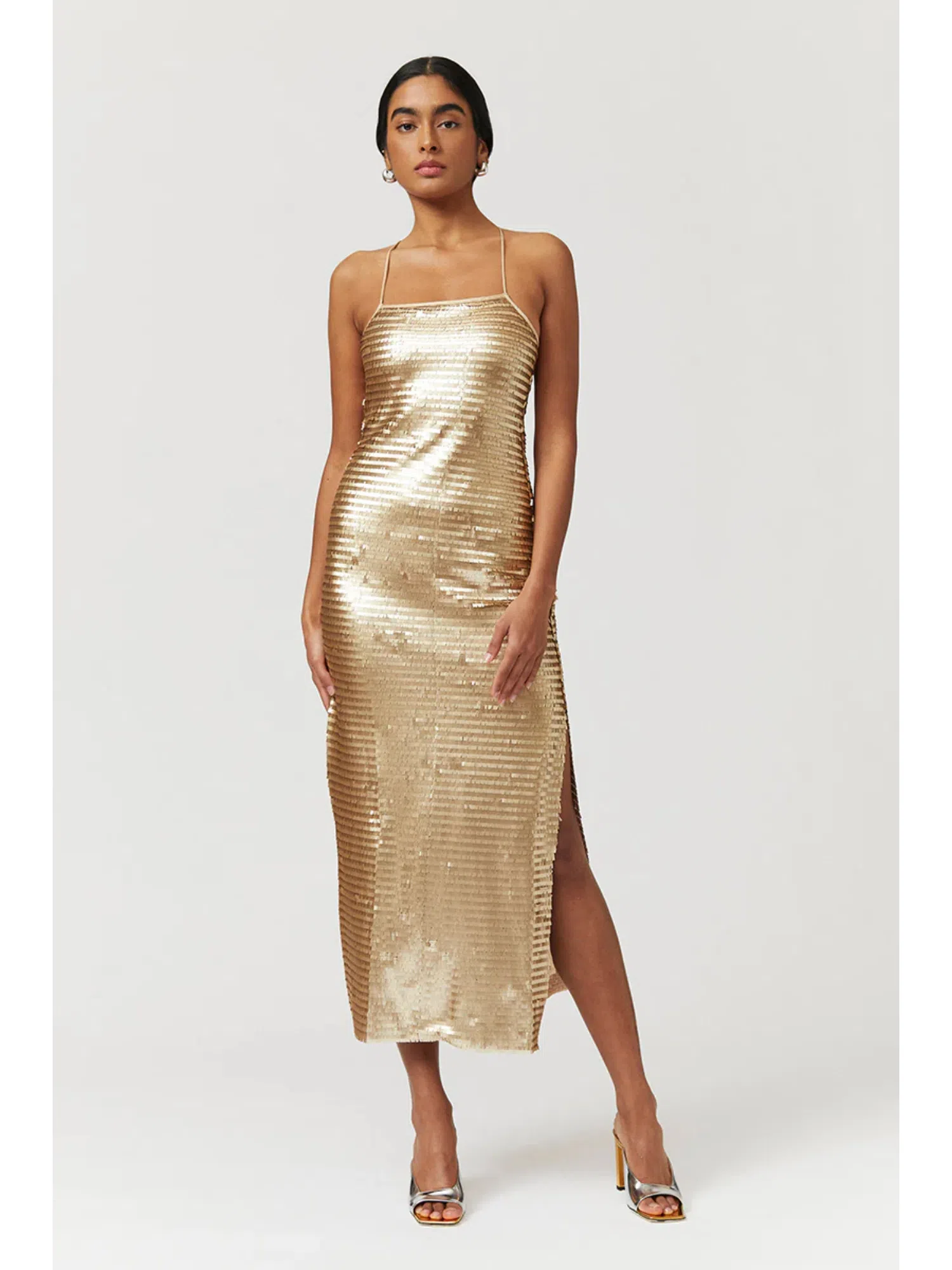 Suboo Pyra Strappy Maxi Dress Gold Size Small / AU 8 | The Volte