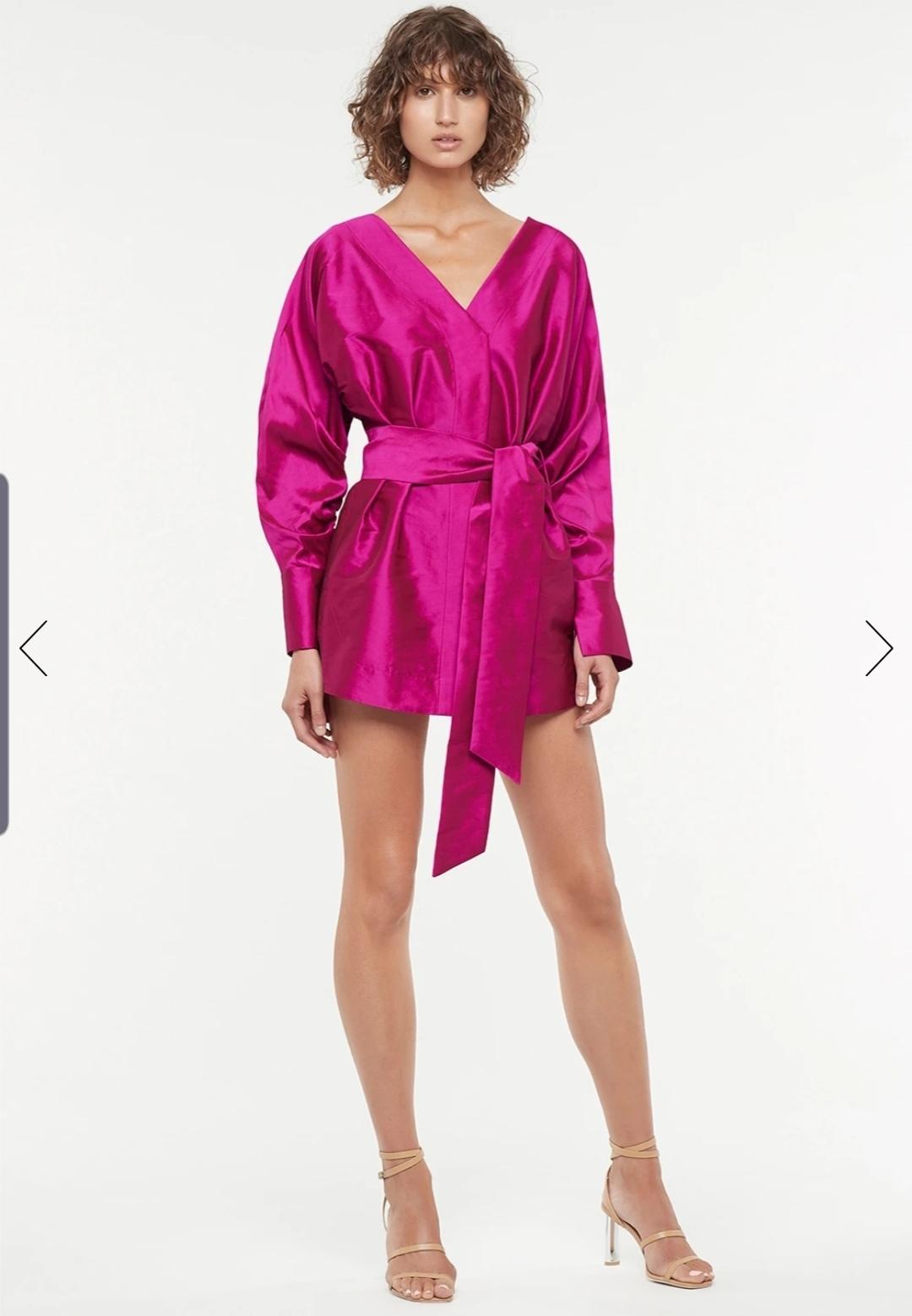 fuchsia wrap dress