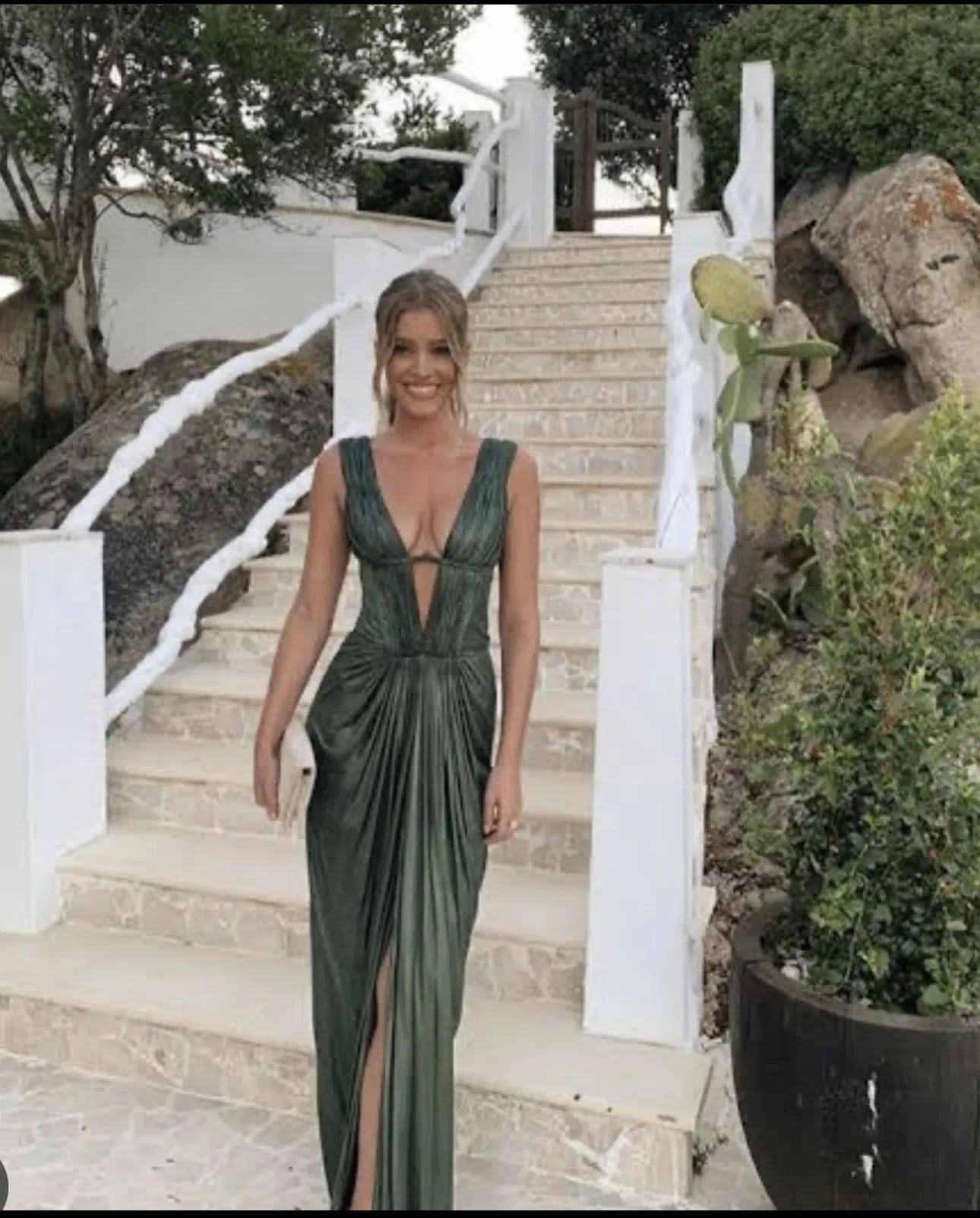 roberto cavalli dress green Green Printed Sleeveless Dress – Maison-B-More Global Store main image 0