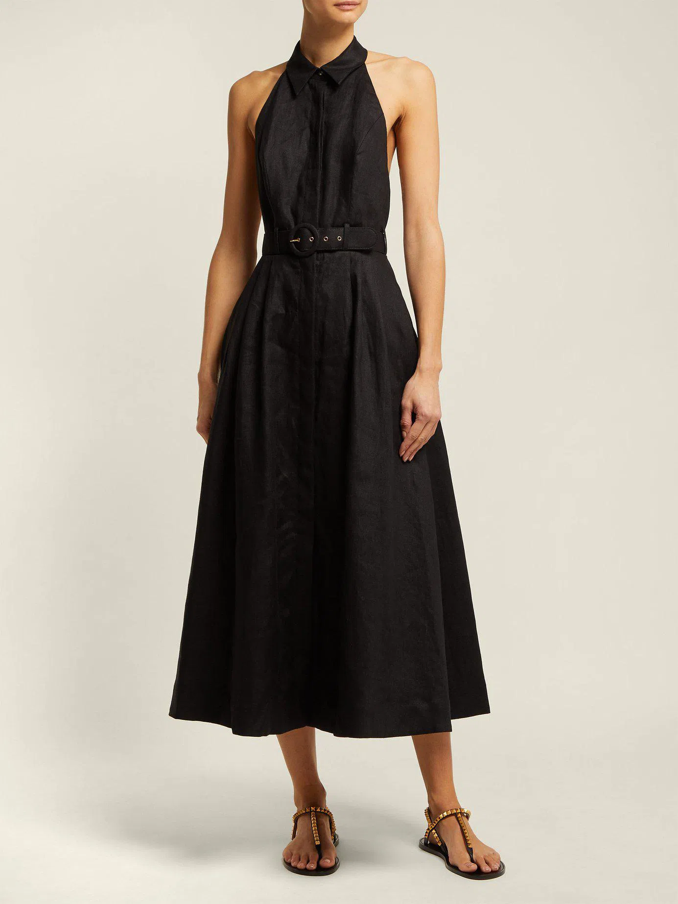 Zimmermann Primrose Halter Midi Dress Black Size 1 / AU 10 | The Volte