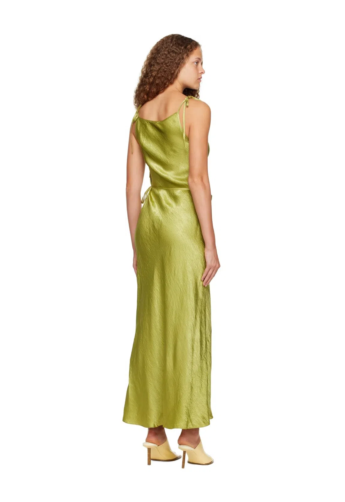 Acne Studio Wrap Satin Dress Green Size The Volte