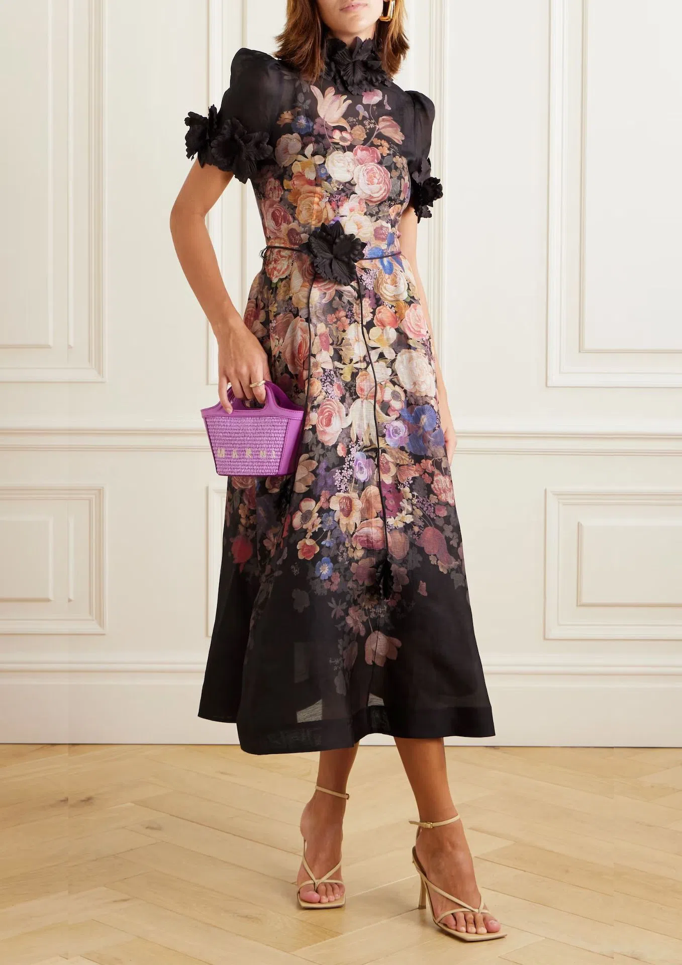 knee length dresses for ladies Zimmermann Luminosity Buttoned Midi Dress main image 0