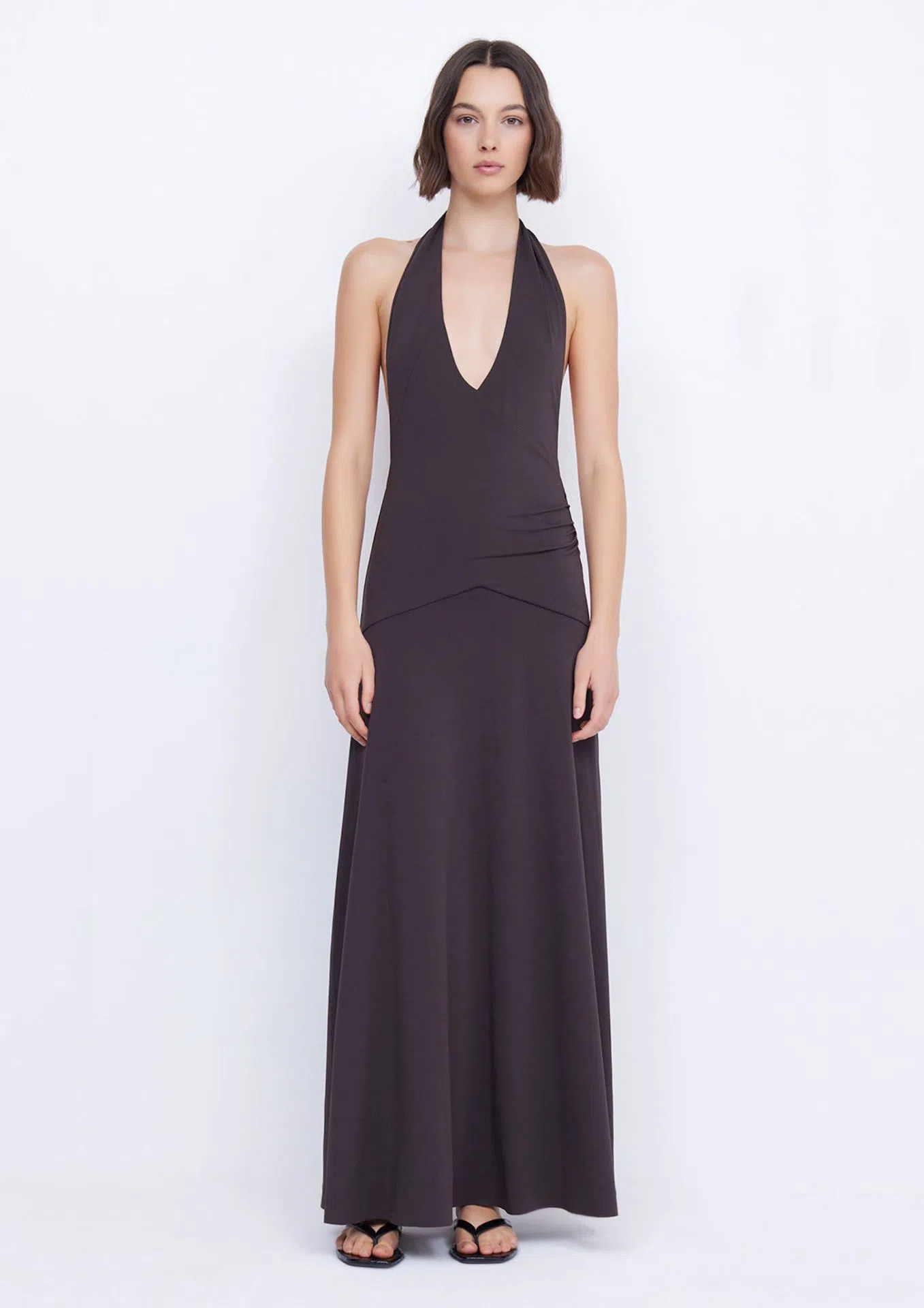 halter neck fishtail maxi dress in ivory Susan Chiffon Halter Maxi Dress - Ivory main image 1
