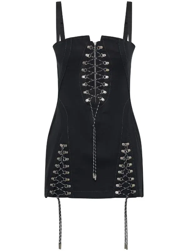 Dion Lee Hiking Laced Mini Dress Black Size 10 | The Volte