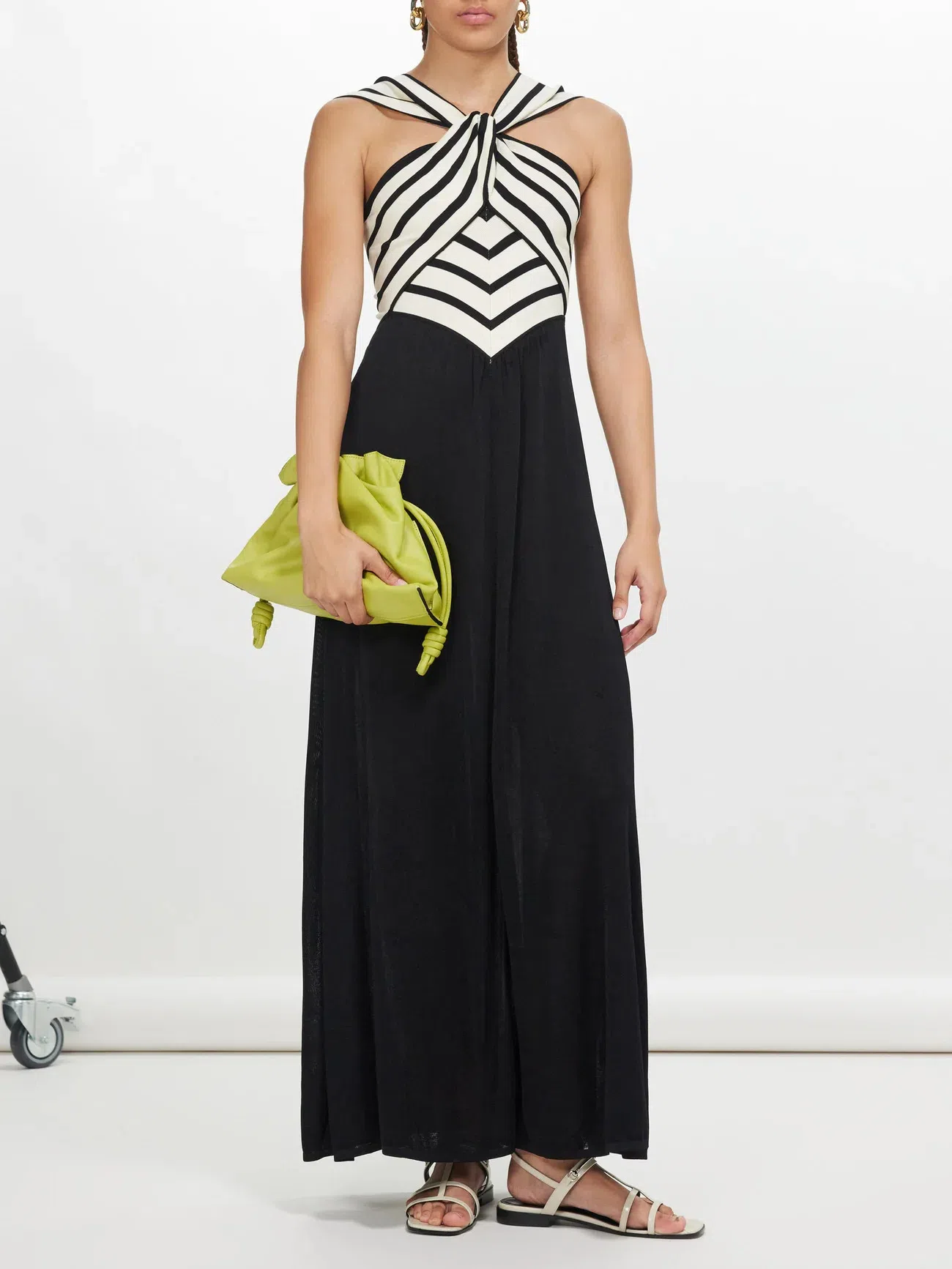 polka dot halter dress brown Elva Halterneck Midi Dress - Brown Polka Dot