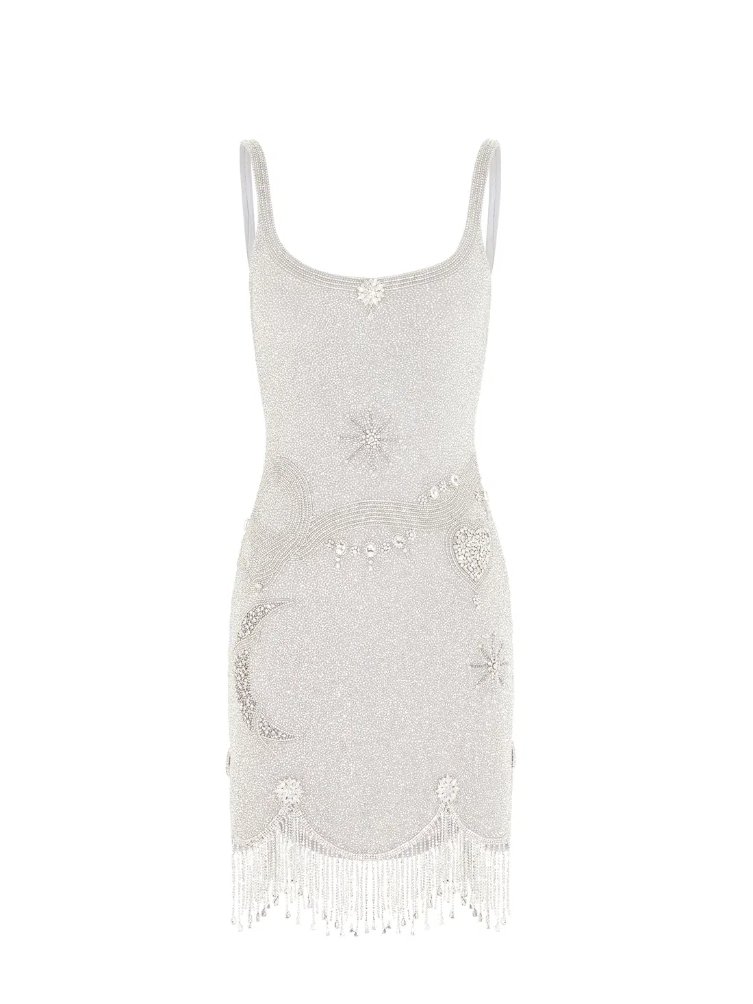 Clio Peppiatt Charm Fringe Mini Dress Silver Size XS / AU 6 | The Volte Clio Peppiatt Charm Fringe Mini Dress Silver Size XS / AU 6 | The Volte