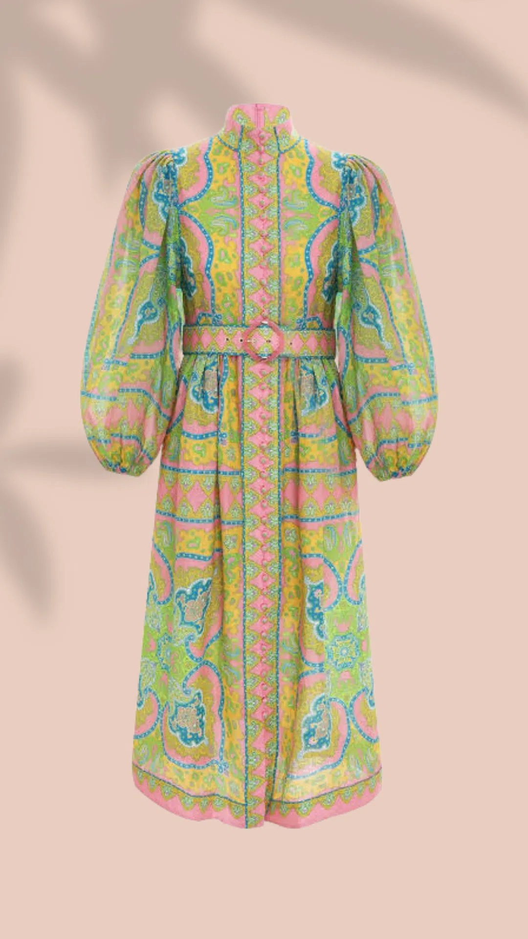 Zimmermann Estelle Buttoned Midi Dress Print Size 16 | The Volte