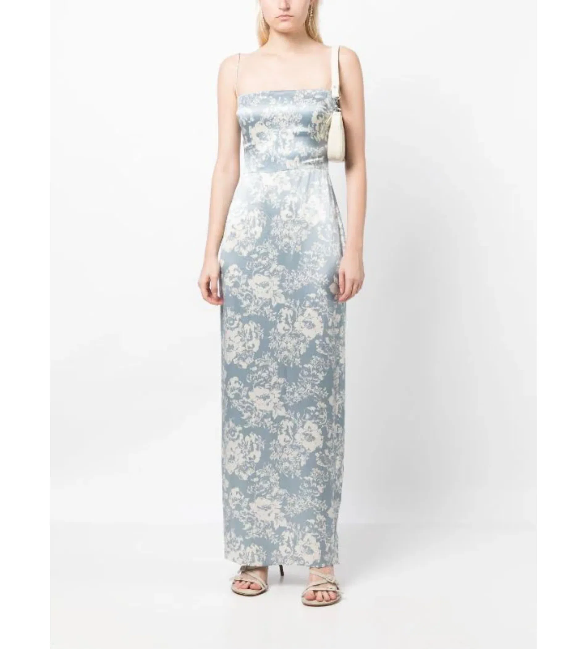 Reformation Frankie Silk Dress Blue Floral Size XS / AU 6 | The Volte