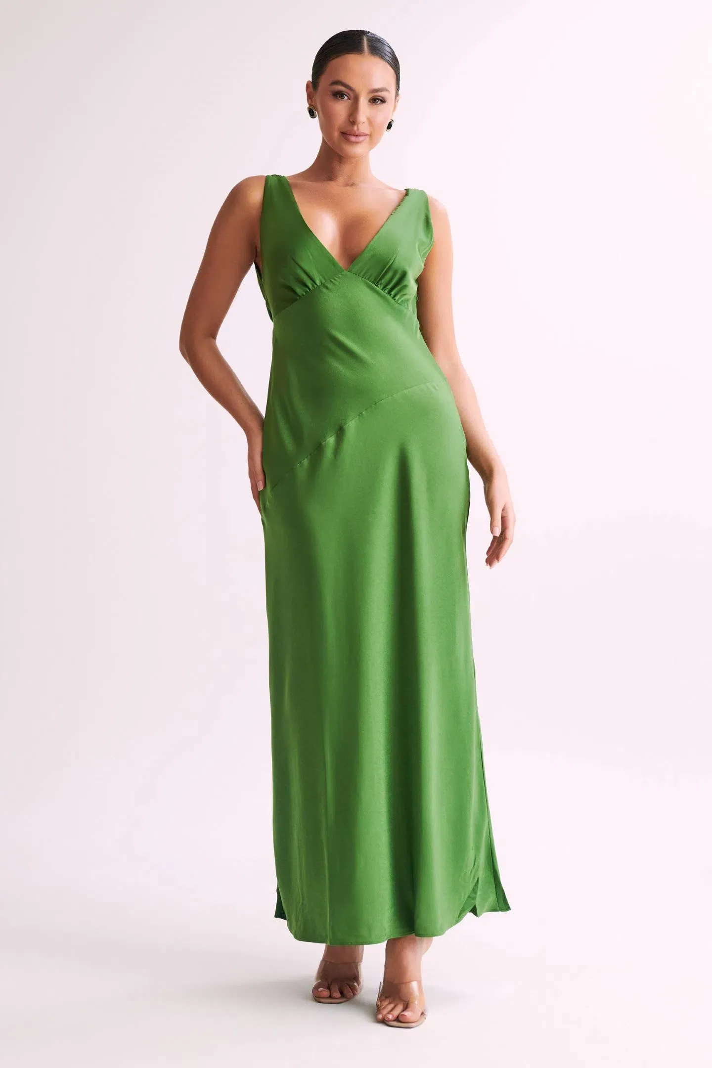green emerald velvet dress Suki Metallic Knit Maxi Dress / Pastel Green | Meshki