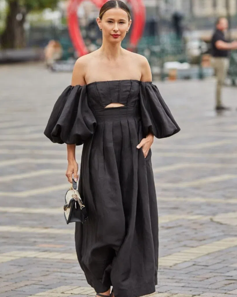 knee length dresses for ladies EUGENIE OFF SHOULDER MIDI DRESS main image 0