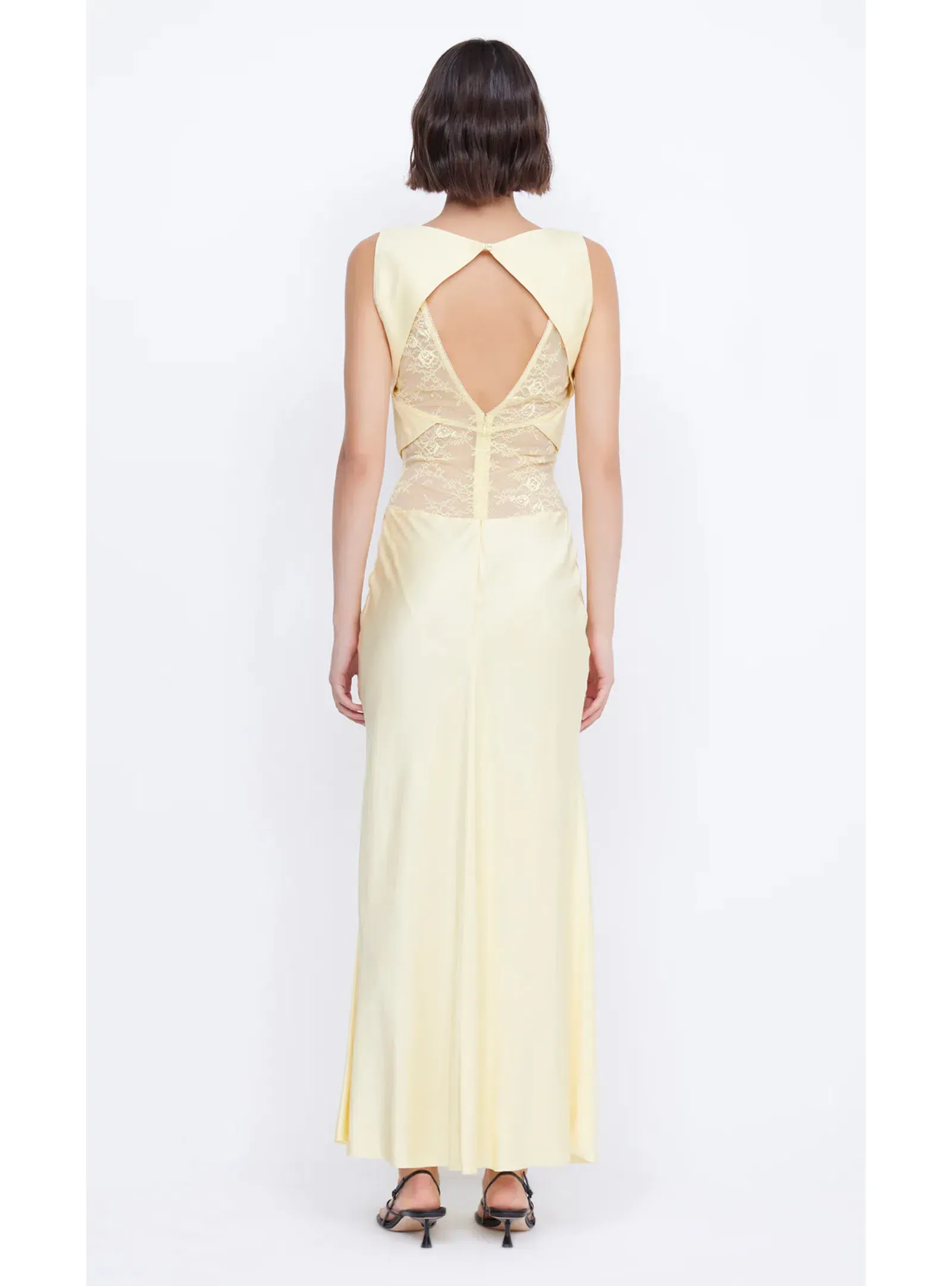 juliette v neck maxi dress Women's Juliette Dess V-Neck Applique Maxi Dress S/M/L/Customize White & Nude MEAN BLVD White & Nude / S