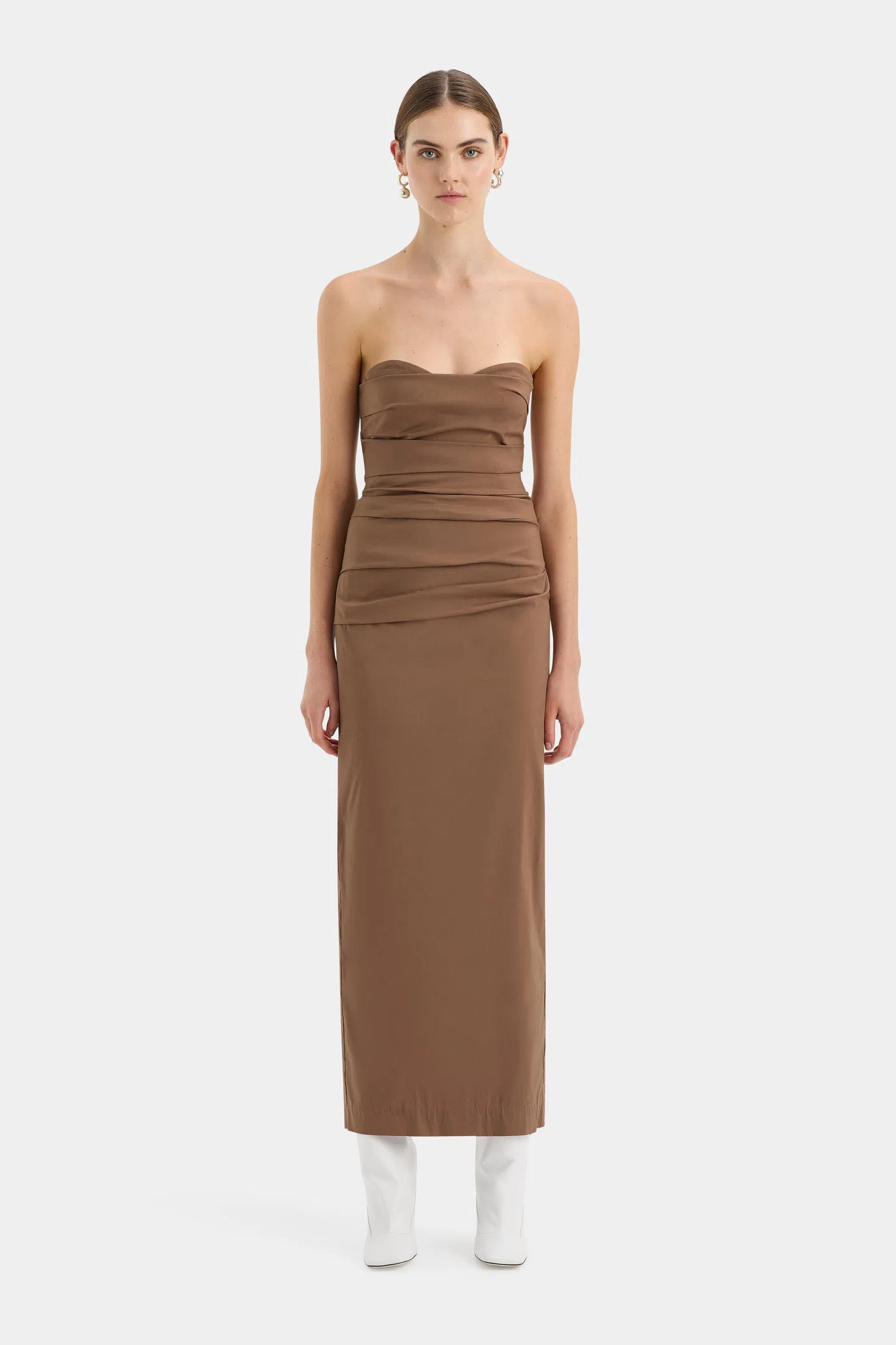 Sir the Label Alba Strapless Gown Brown Size 2/Au 10 | The Volte