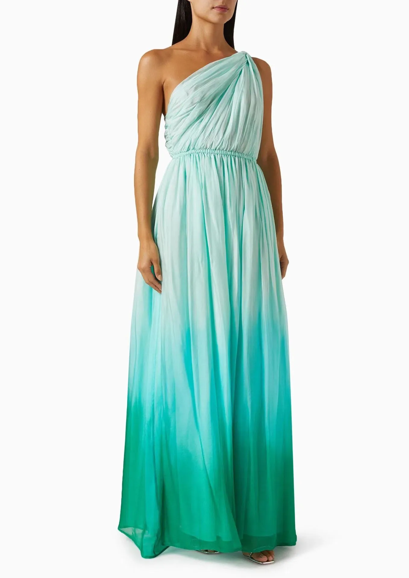 leo lin ombre dress Leo Lin Ombre Pink Silk Blend Tie Neck Detail Belted Midi Dress S Leo Lin