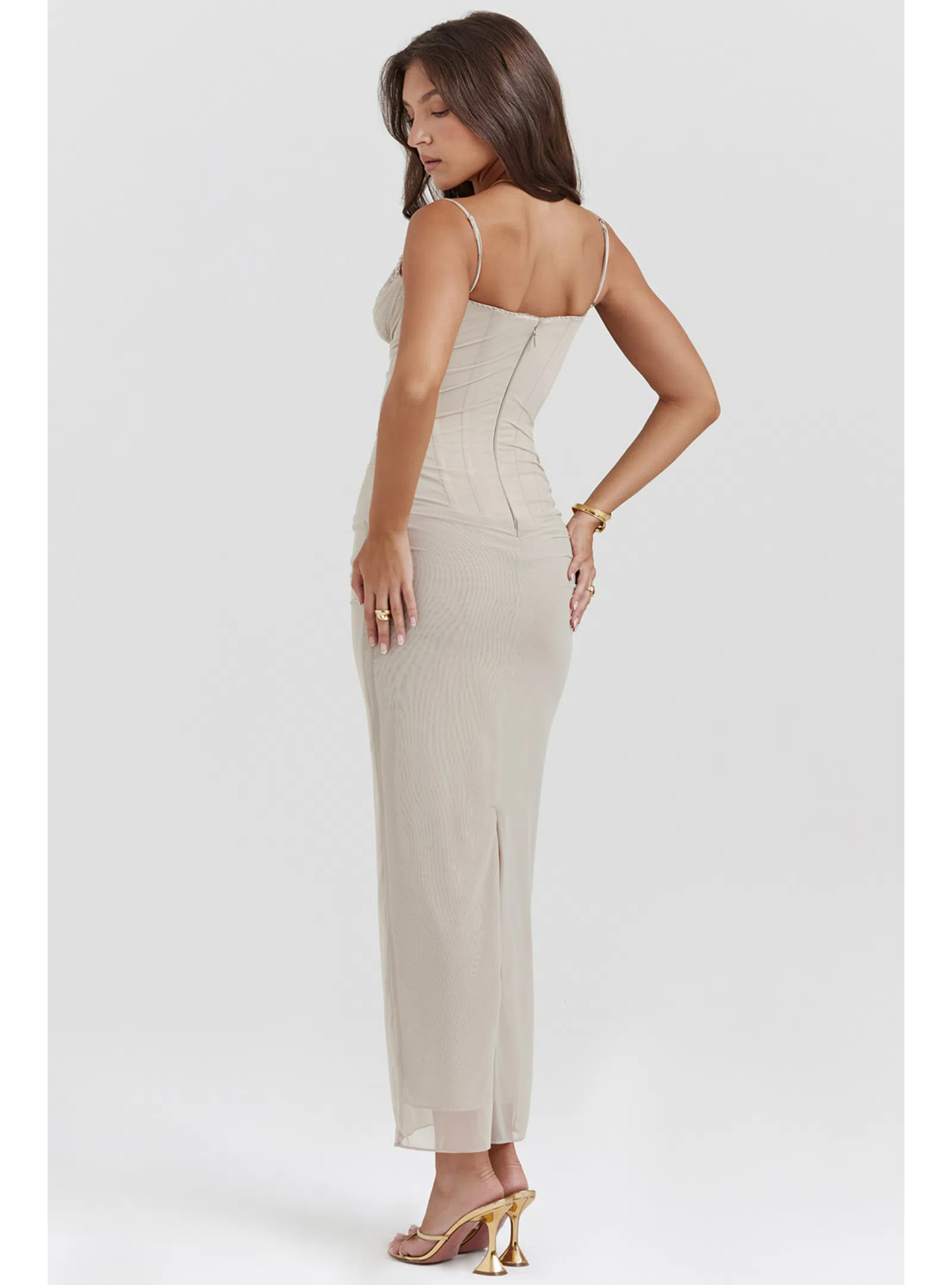 House of CB Nalini Maxi Dress in Sand Size AU 6 | The Volte