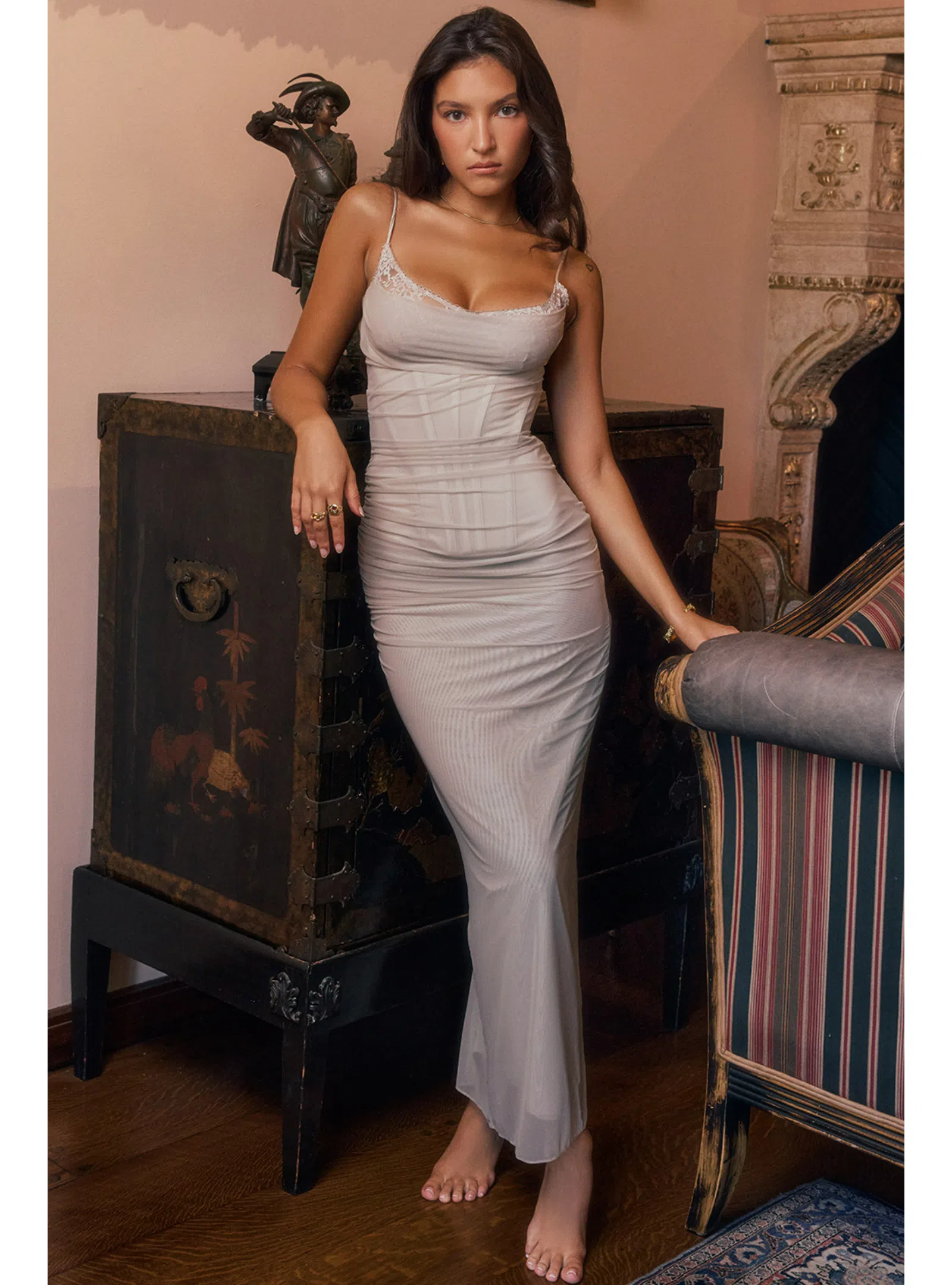 House of CB Nalini Maxi Dress in Sand Size AU 6 | The Volte