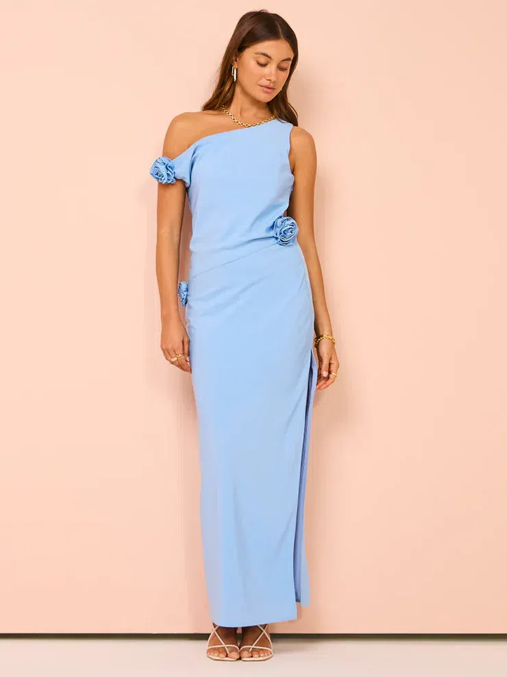 maxi dress with pearls Eva Hand Beaded Pearl & Lace Maxi Dress / White | MESHKI