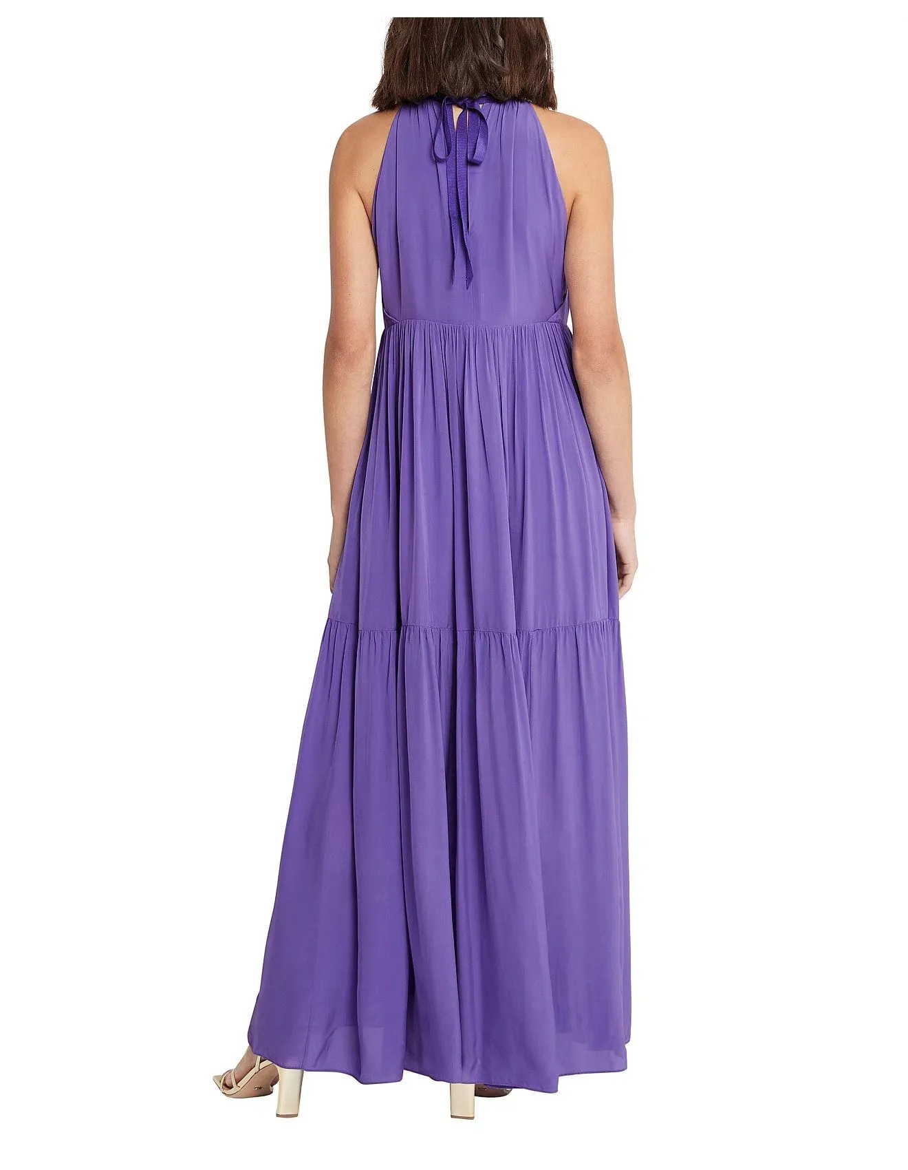 strapless open back dress Stef Pleated Gown