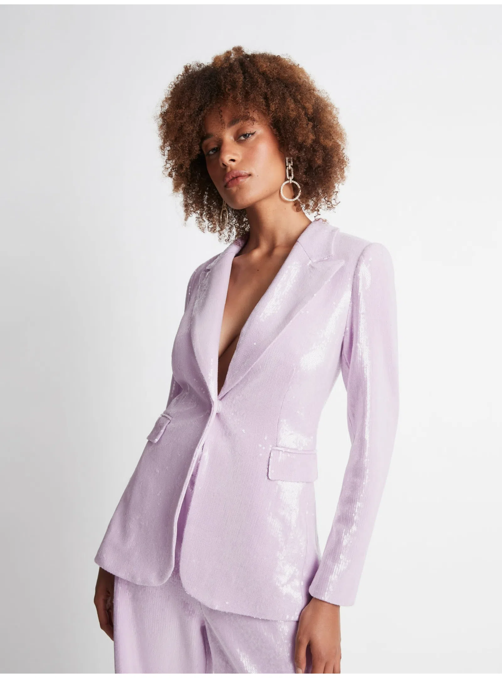 Sheike Cleo Sequin Jacket Pants Set Lilac Size AU 14 The Volte