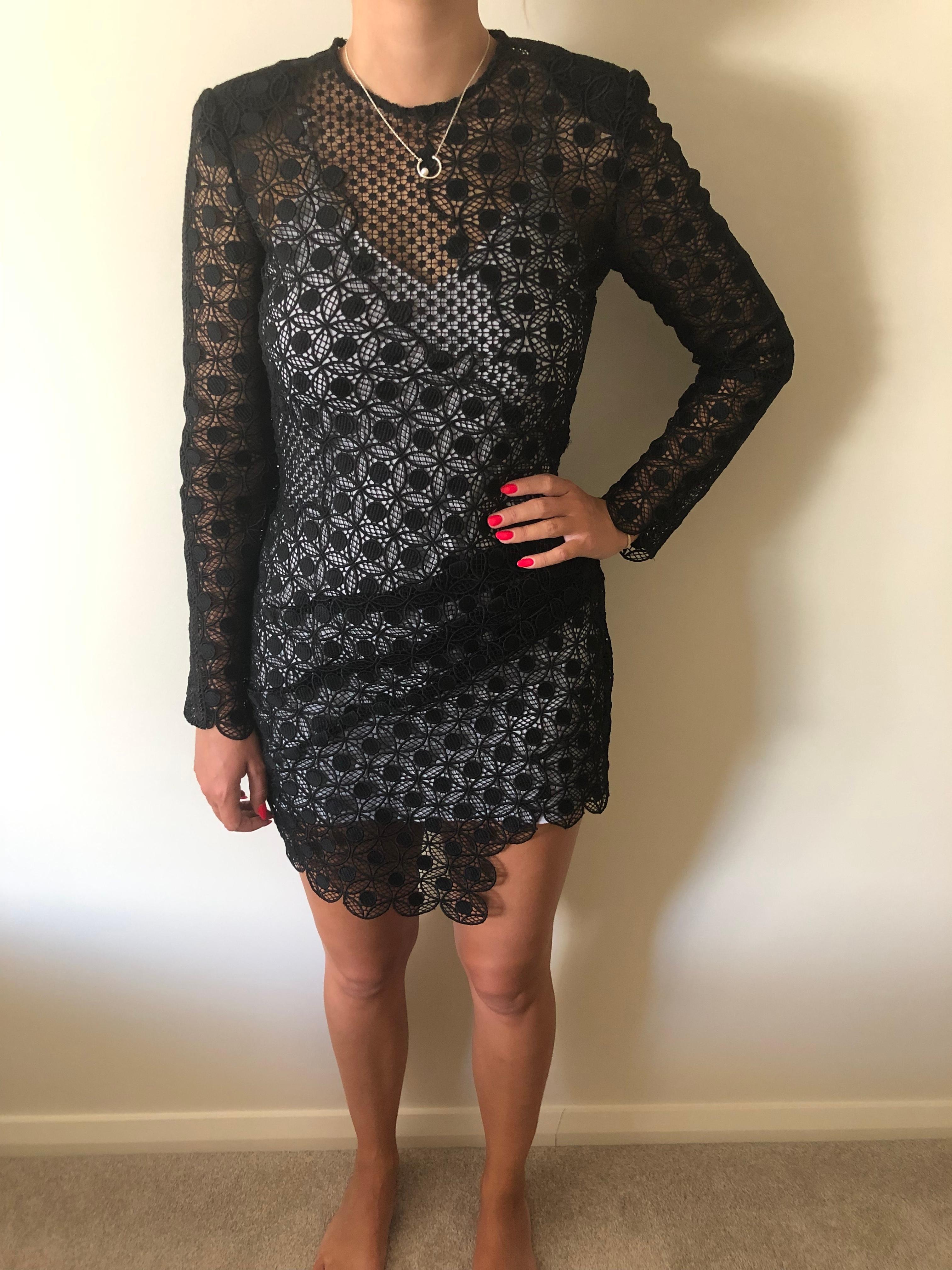 Self Portrait Circular Tile Guipure Lace Mini Dress | The Volte