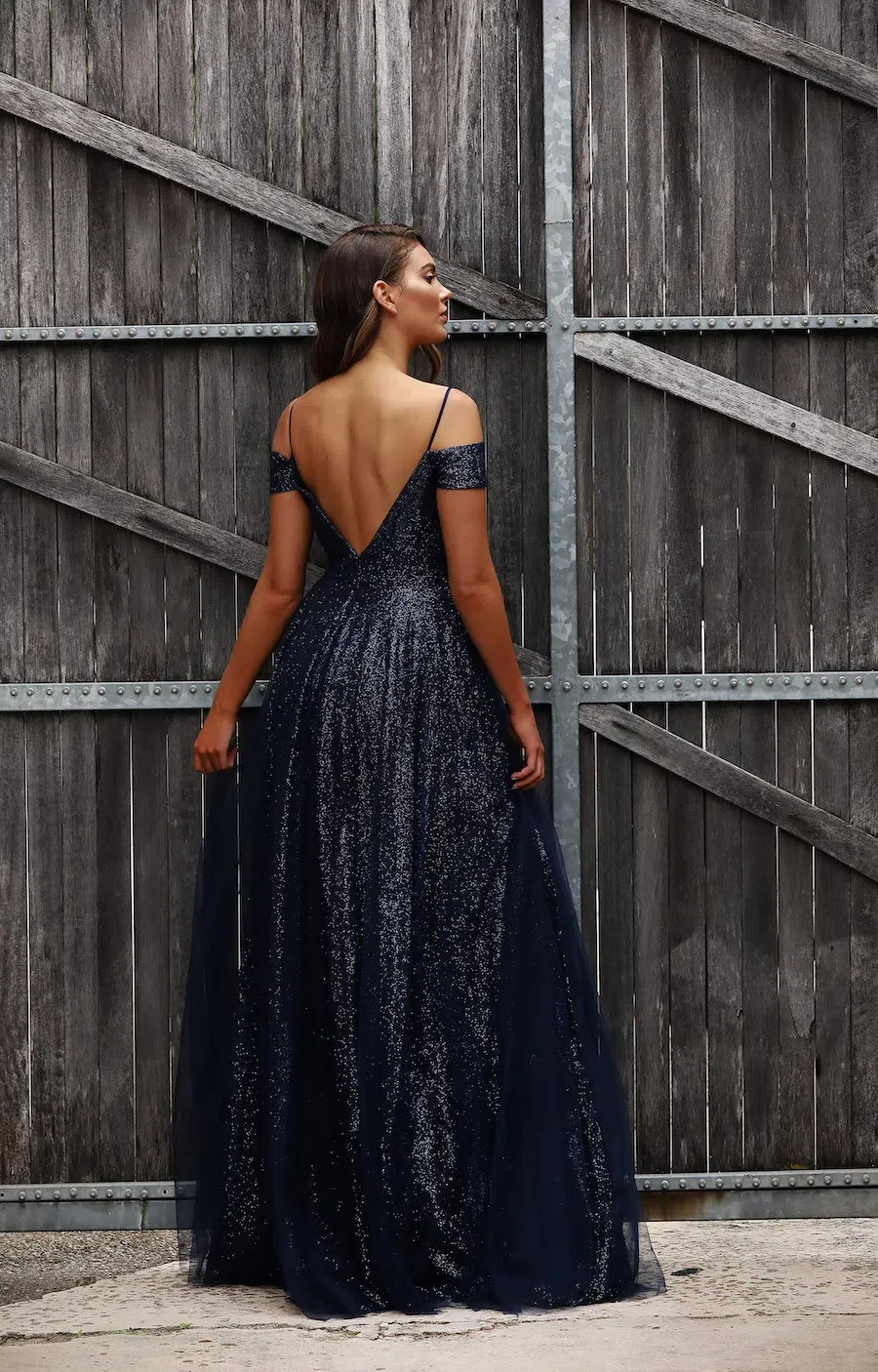 shona joy navy bridesmaid dress Shona Joy Cocktail Draped Dress in Blue